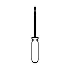 Screwdriver line icon. Flat-blade or slotted screwdriver. Vector Illustration