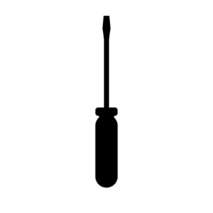 Screwdriver icon. Flat-blade or slotted screwdriver. Vector Illustration