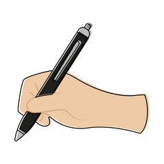 Isolated write with pen activity home with hands icon- Vector