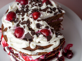 home made Black Forest gateaux 