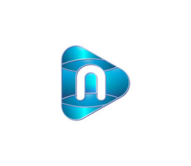 N Alphabet Modern Play Logo Design Concept