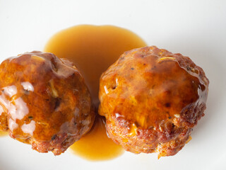 home made pork faggots in gravy 