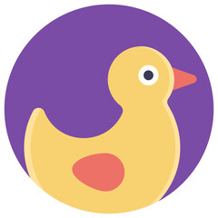 
Flat icon design of a rubber duck.

