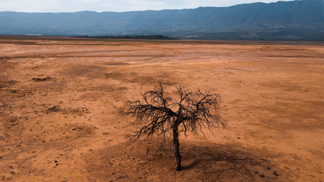 drone landscape - drylands of laguna de sayula