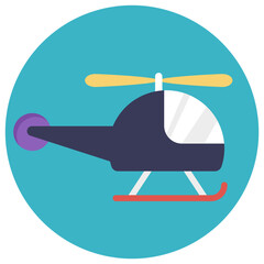 
A toy helicopter for kids fun, flat vector icon 
