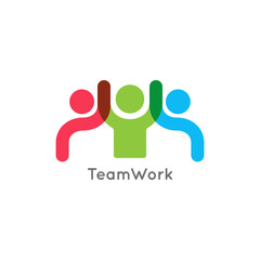 Teamwork concept logo. Team work icon on white - 391371227