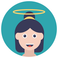 
A smiling baby boy face, flat vector icon 
