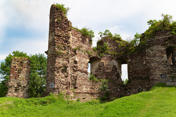 Ruins of the Buchach medieval castle. Ukraine