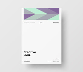 Amazing business presentation vector A4 vertical orientation front page mock up. Modern corporate report cover abstract geometric illustration design layout. Company identity brochure template.