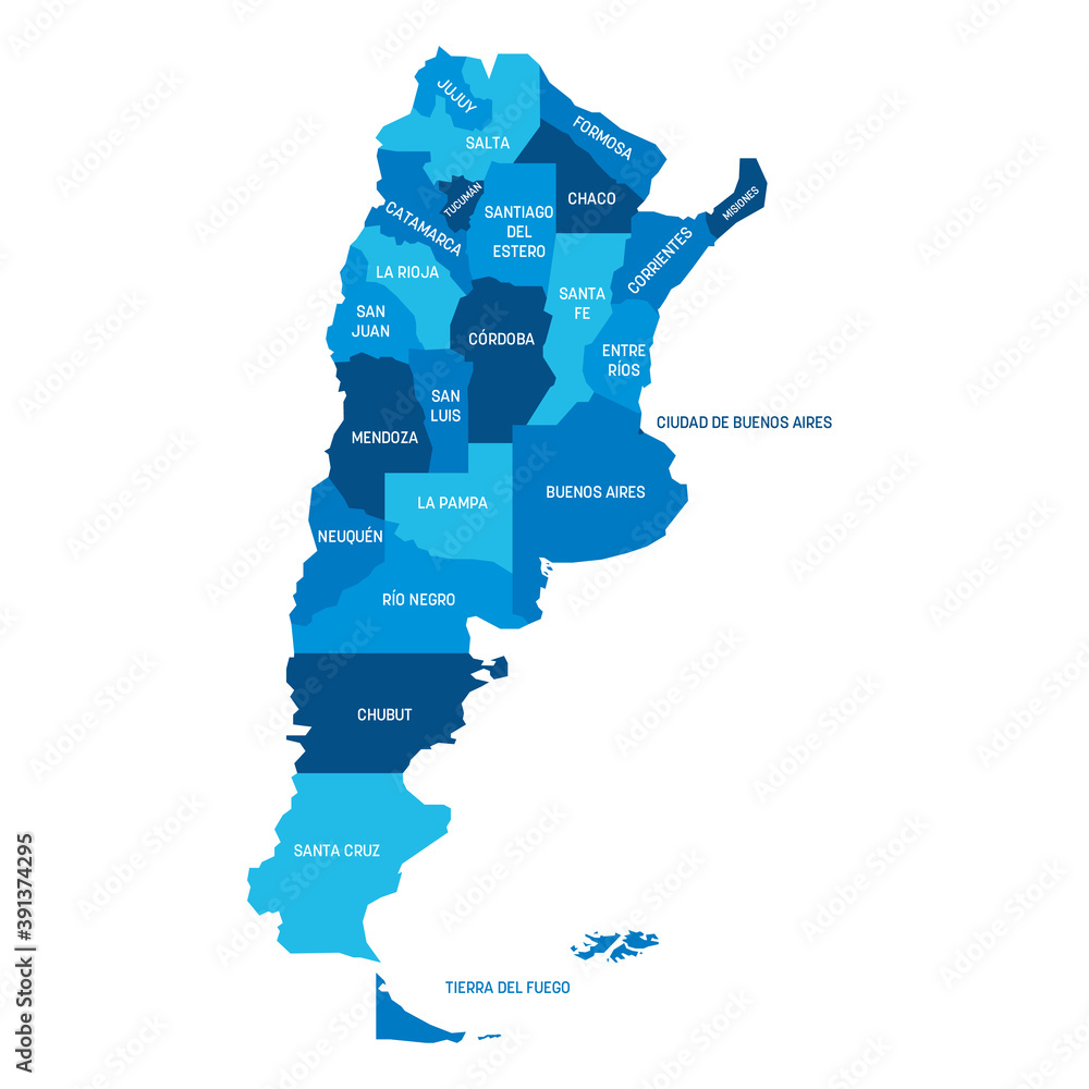 Wall mural argentina - map of provinces - Wall murals