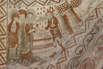 Circumcision of Jesus in the temple, an ancient wall-painting © Stig Alenas