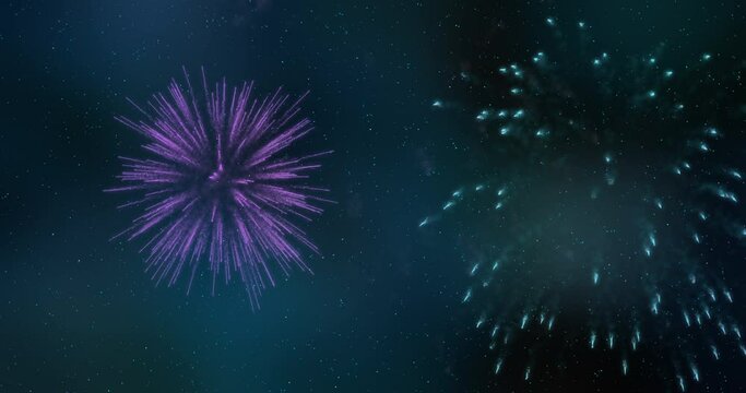 Fireworks display background animation for New Year 2021