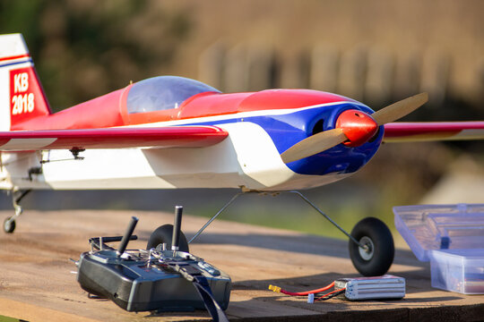 radio-controlled aircraft on the table, flight preparation, RC plane