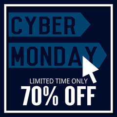 Cyber monday poster. Special offer and sale - Vector