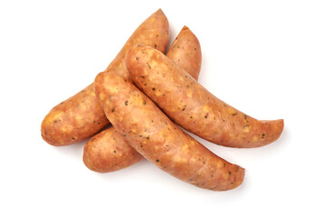 Bavarian sausages, isolated on white background