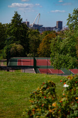 parco pubblico campi da tennis con stadio di Wimbledon , Dollis Hill, Gladstone Park