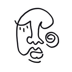 face a woman crying line illustration abstract art 