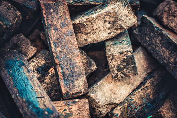 Background of Bricks and Building Supplies
