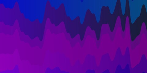 Dark Pink, Blue vector background with curves.