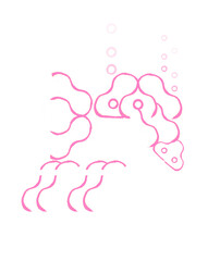 Tipsy Pink Elephant with boozy bubbles.