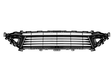 car radiator grill with holes for fog lights on a white background