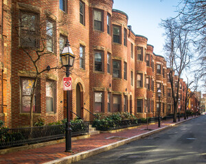 Obraz premium A row of brownstones in a Boston neighborhood