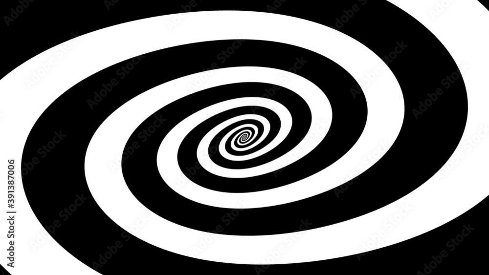 Poster moving through rotating spiral. hypnosis concept in minimal style. hypnotic optical illusion. abstra