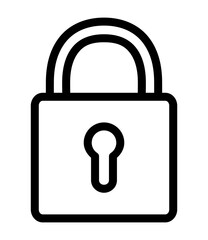 Lock line icon. Padlock outline vector illustration isolated on white background.