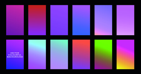 a set of colorful gradient banners