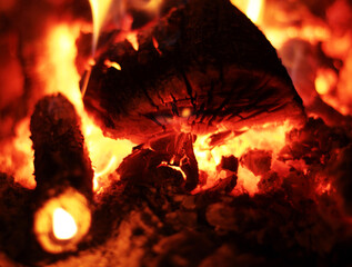 Burning fire wood. Background