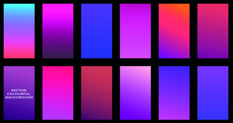 a set of abstract red blue gradient background