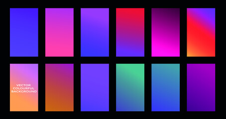 a set of abstract colorful gradient background