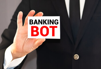 Obraz premium Handwriting text Banking Bot.