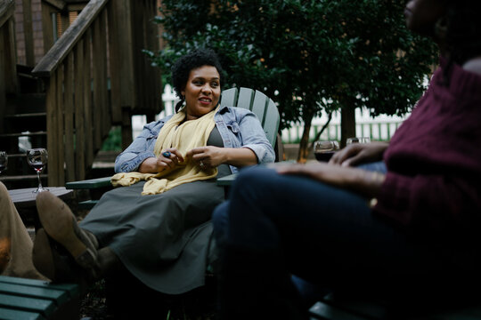 Black Friends Safely Gathered At Backyard Kickback Party