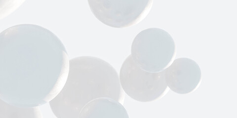 modern abstract white futuristic spheres balls 3d render illustration