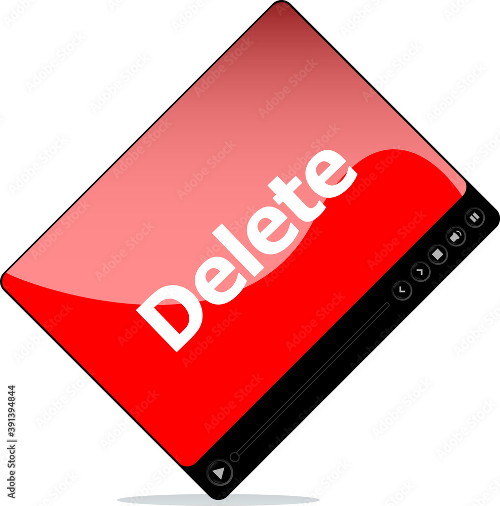 Poster video media player for web with delete word