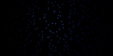 Dark BLUE vector background with small and big stars.