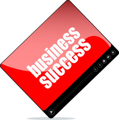 Video player for web with business success words