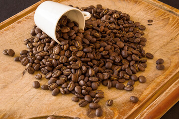 coffee beans in a cup