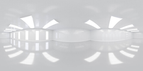 360 panorama hdr style white room 3d render illustration vr equi rectangular panorama © eliahinsomnia