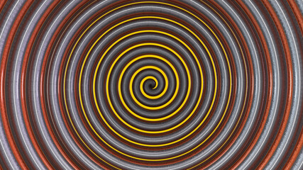 Metal spiral with texture, 3d illustration
