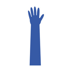 hand human paint color blue