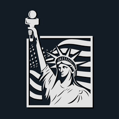 American mascot logo liberty vector illustration