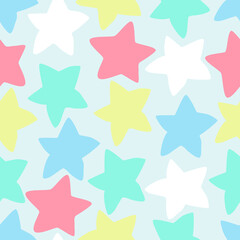 Seamless pattern in the form of stars. Pastel shades. Vector illustration in flat design.
