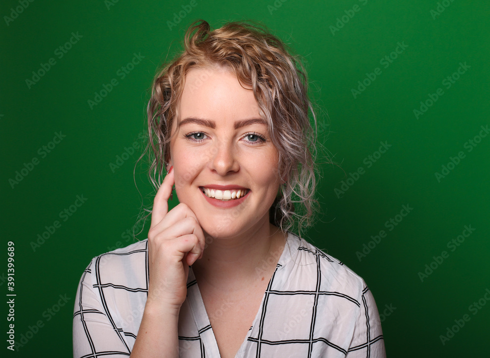 Wall mural portrait of a beautiful young woman