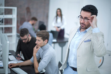 modern businessman standing in office