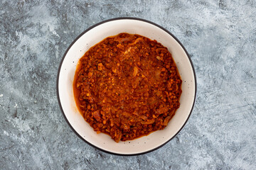 plant-based food,  vegan coconut lentil curry with caramelised onions and mushroom mince
