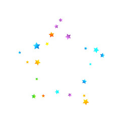 Rainbow Festive Confetti. Carnival Star Falling.
