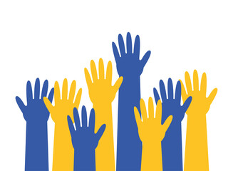 hands up colors yellow and blue down syndrome