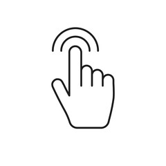 Clicking hand icon. Finger pointer vector graphic. Click symbol.